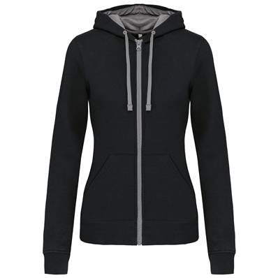Sweat-Shirt Full Zip Bi color<BR> Femme